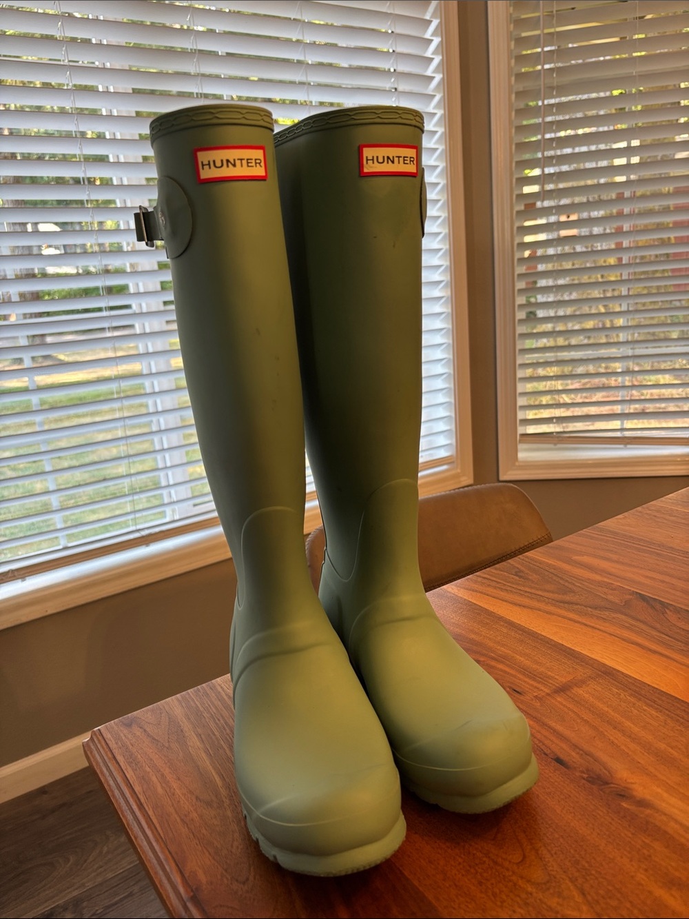 Hunter Matte Seafoam Green Tall Original Rain Boots Sz 9